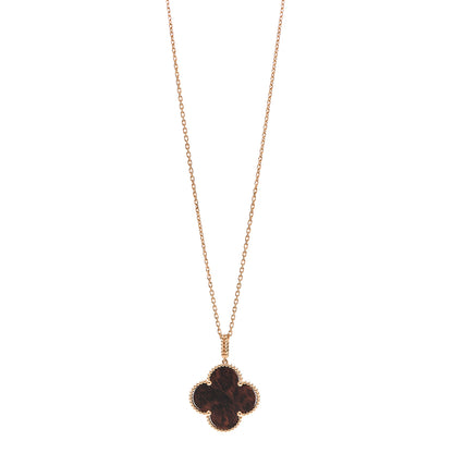 Van Cleef & Arpels 18K Rose Gold Letterwood Magic Alhambra Long Necklace 1 of 6