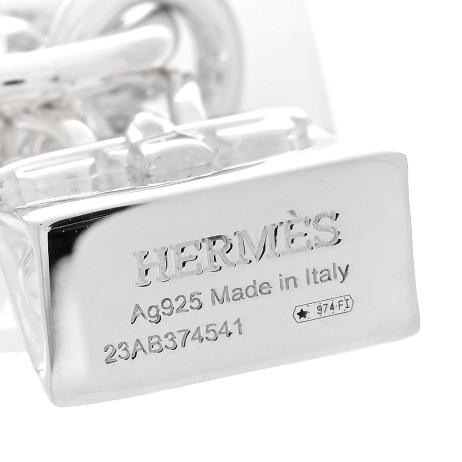 Hermes Sterling Silver Birkin Amulette Pendant Necklace 5 of 6