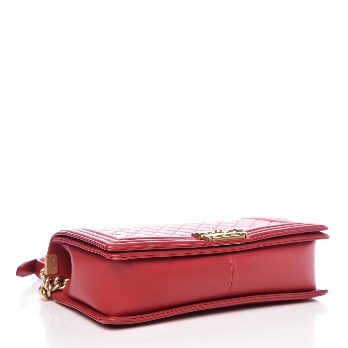 Lambskin Quilted New Medium Boy Flap Red