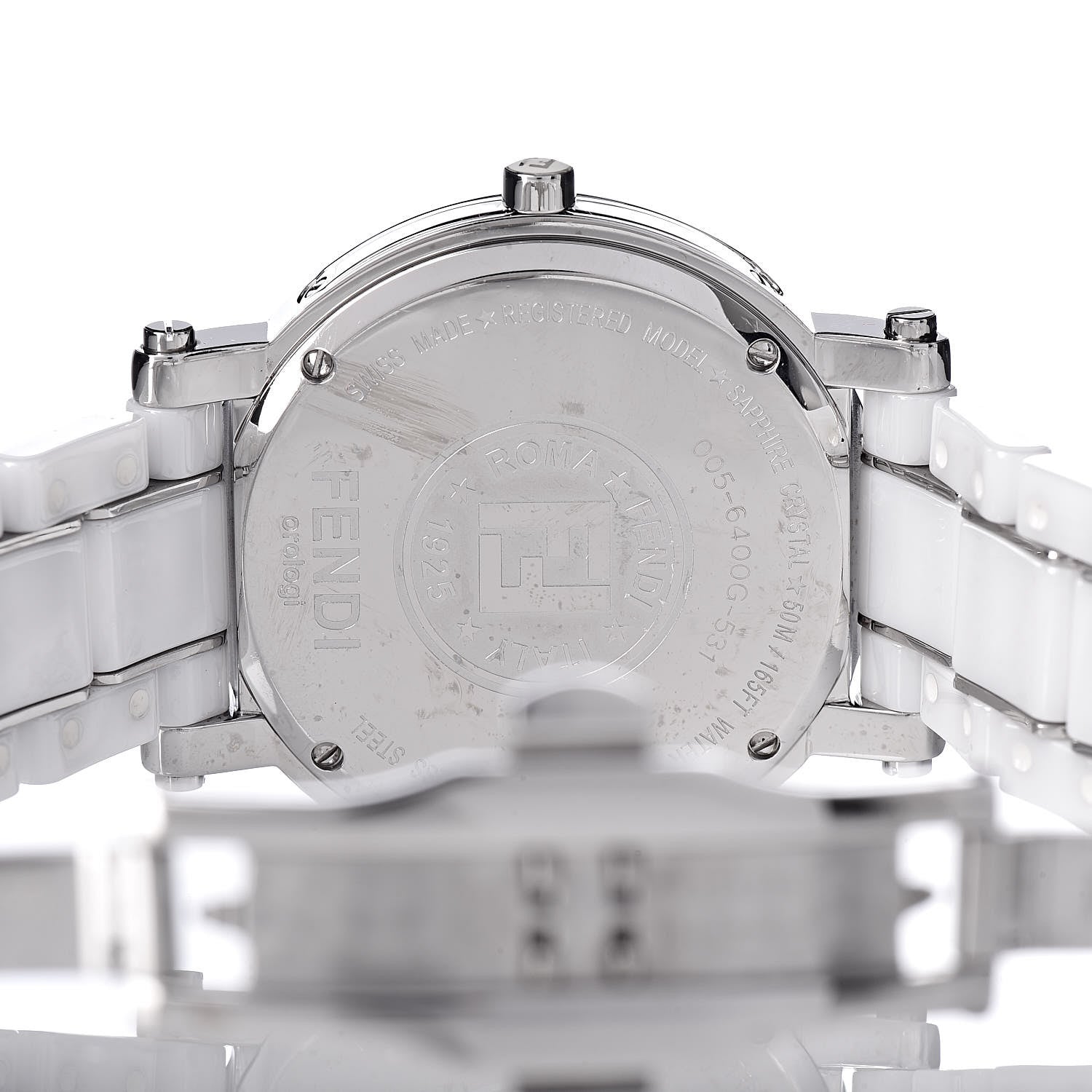 Fendi Stainless Steel Ceramic Diamond Bezel 38mm Round Quartz Watch White 6 of 6