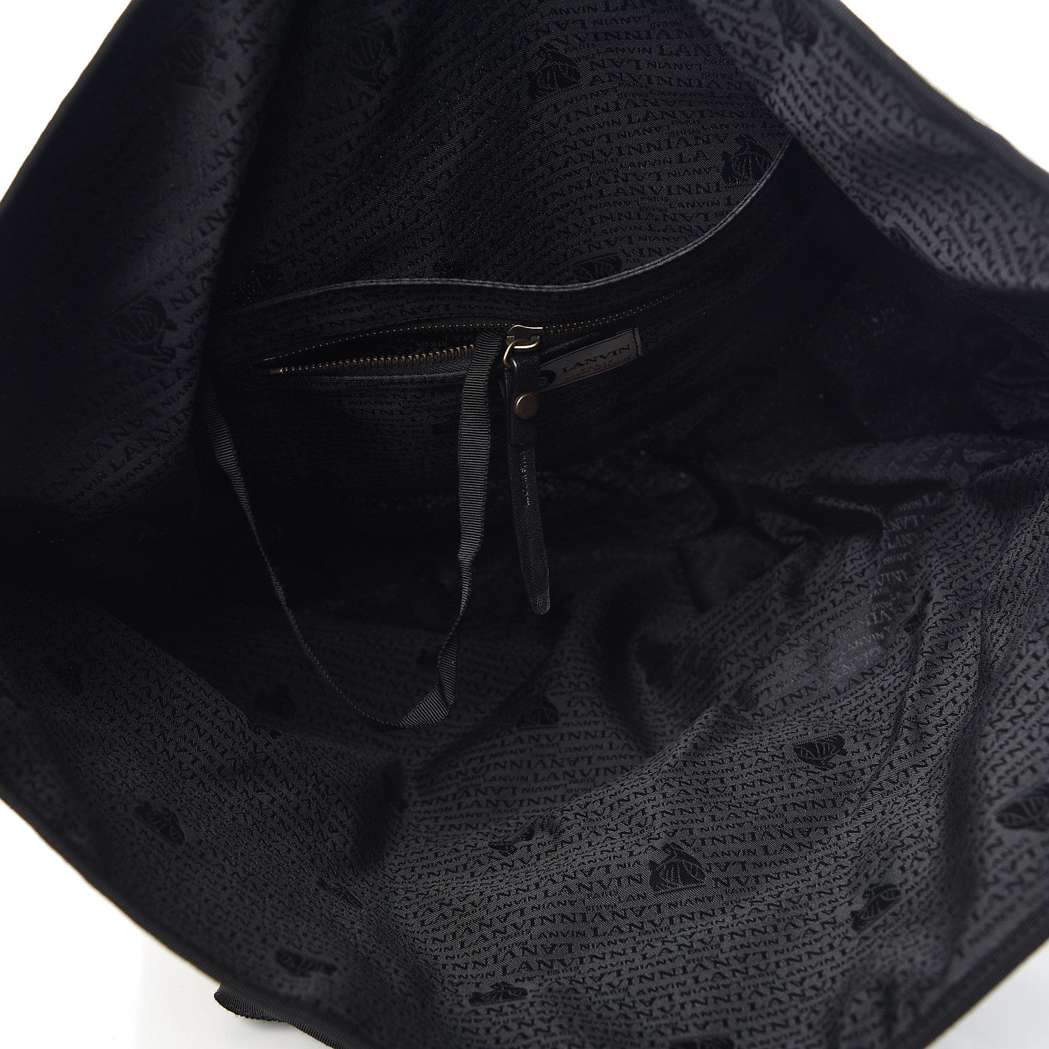 Lanvin Canvas Face Printed Shopper Tote Black White 5 of 12