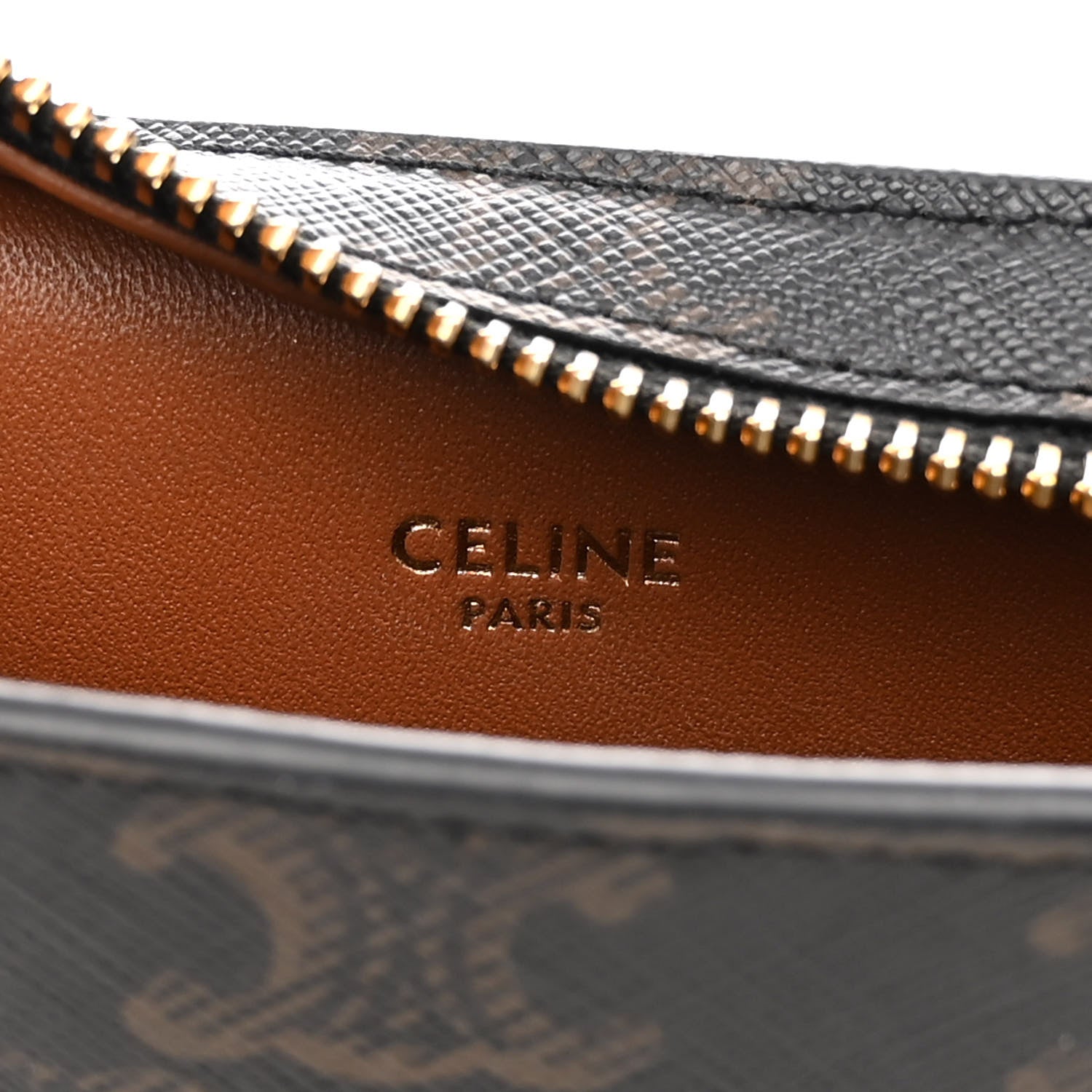 Celine Triomphe Canvas Calfskin Medium Croque Bag Tan 6 of 8