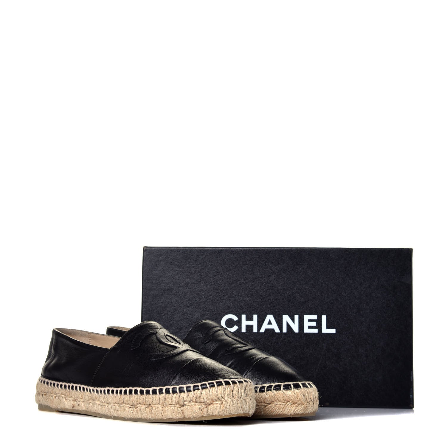 Chanel Lambskin CC Espadrilles 40 Black 9 of 9