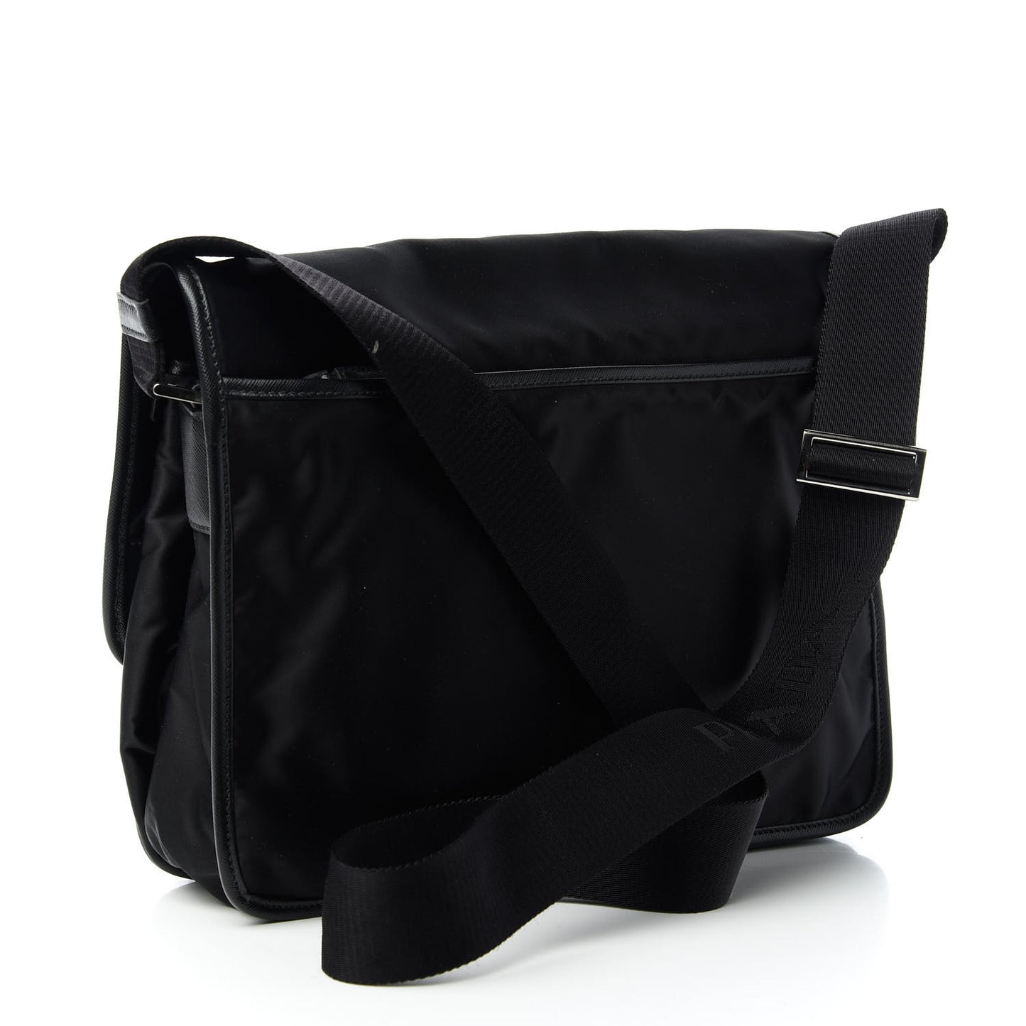 Tessuto Nylon Saffiano Messenger Satchel Black