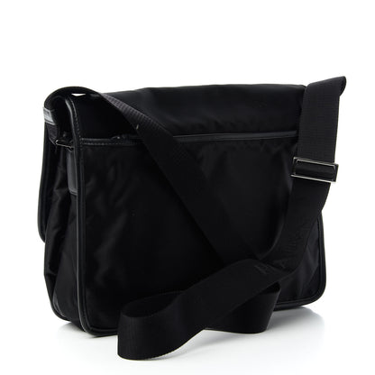 Prada Tessuto Nylon Saffiano Messenger Satchel Black 3 of 9