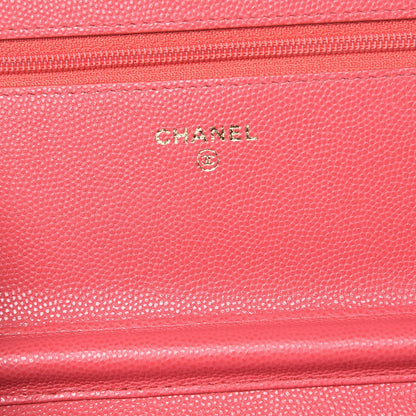 Chanel Caviar Quilted Wallet On Chain WOC Dark Pink 6 of 11