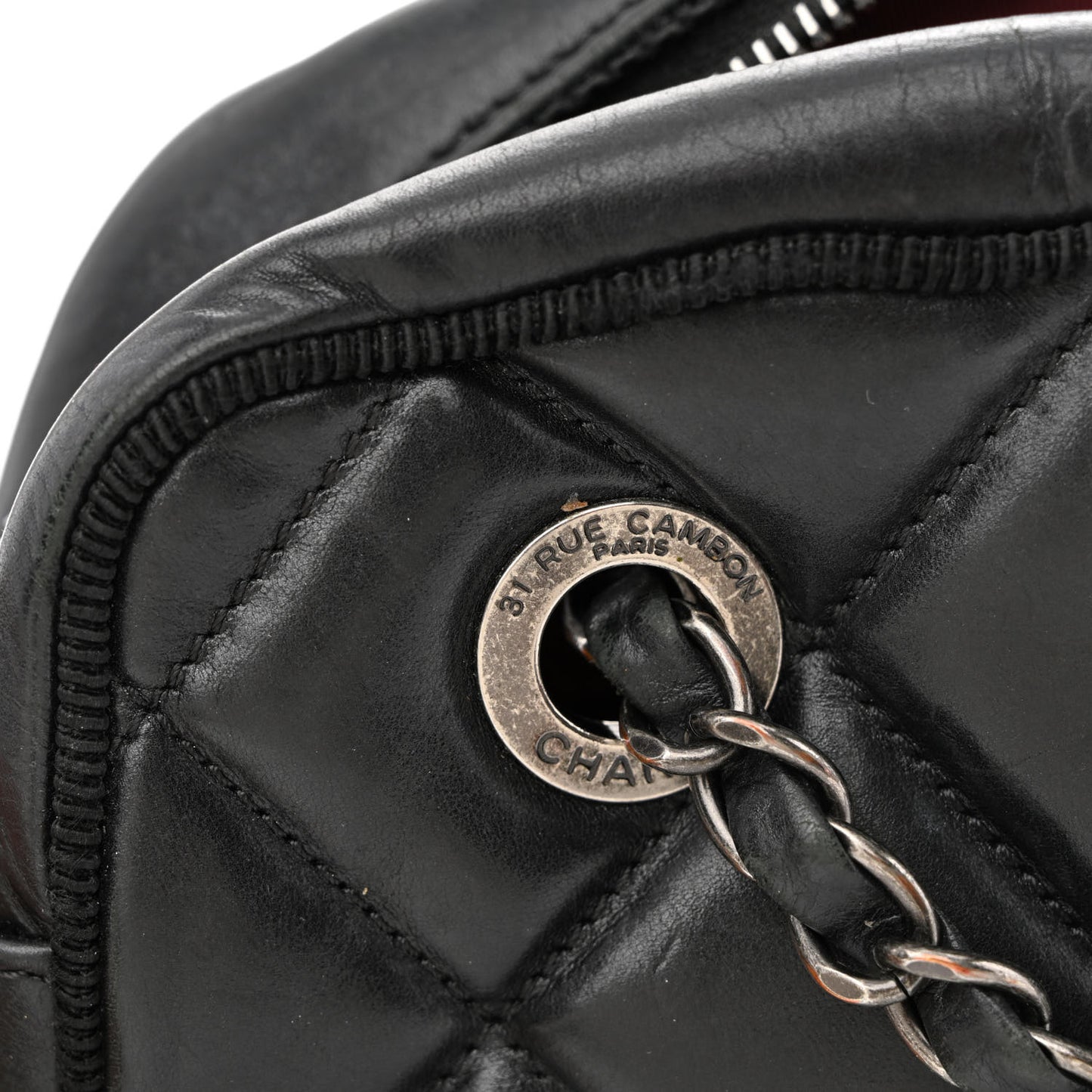 Calfskin Quilted Small Ballerine Camera Case Black