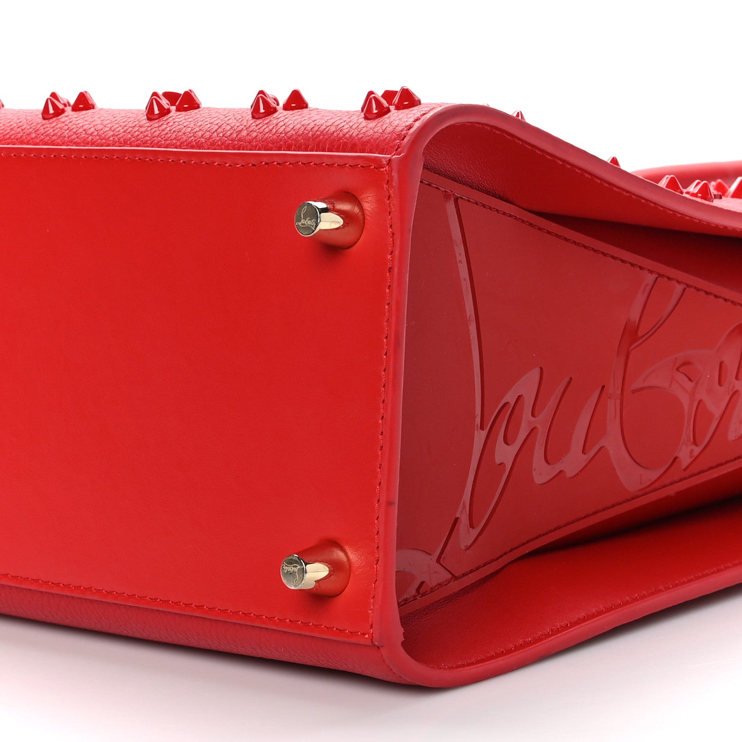 Christian Louboutin Calfskin Spikes Loubinthesky Medium Paloma Red