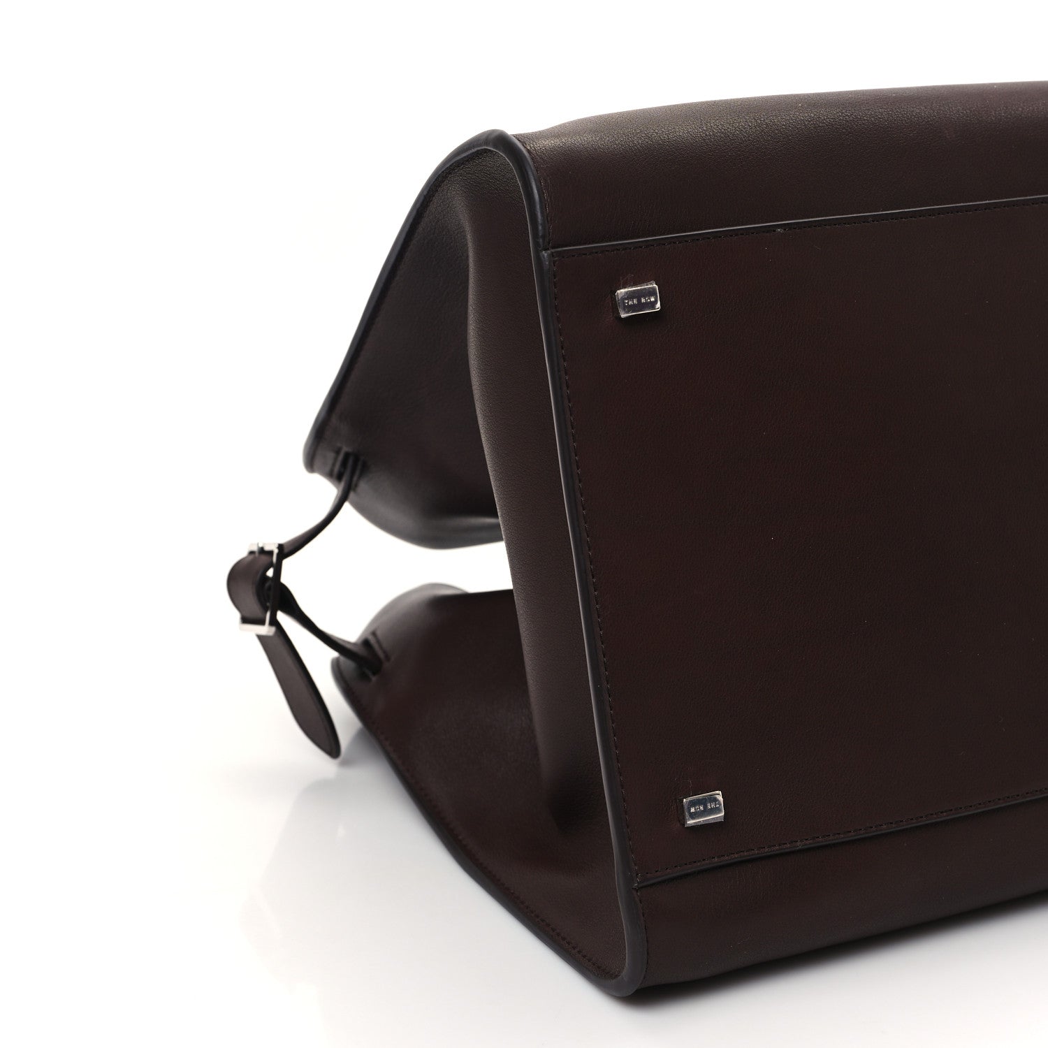 The Row Polished Saddle Calfskin Soft Margaux 17 Dark Brown 8 of 10