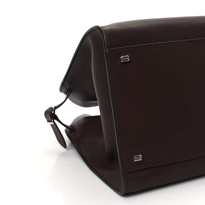 The Row Polished Saddle Calfskin Soft Margaux 17 Dark Brown 8 of 10