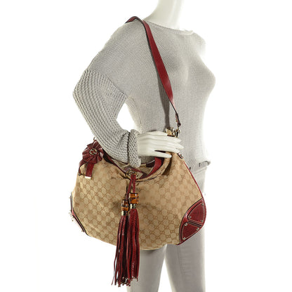 Gucci Monogram Python Large Unicef Indy Top Handle Hobo Red 2 of 9