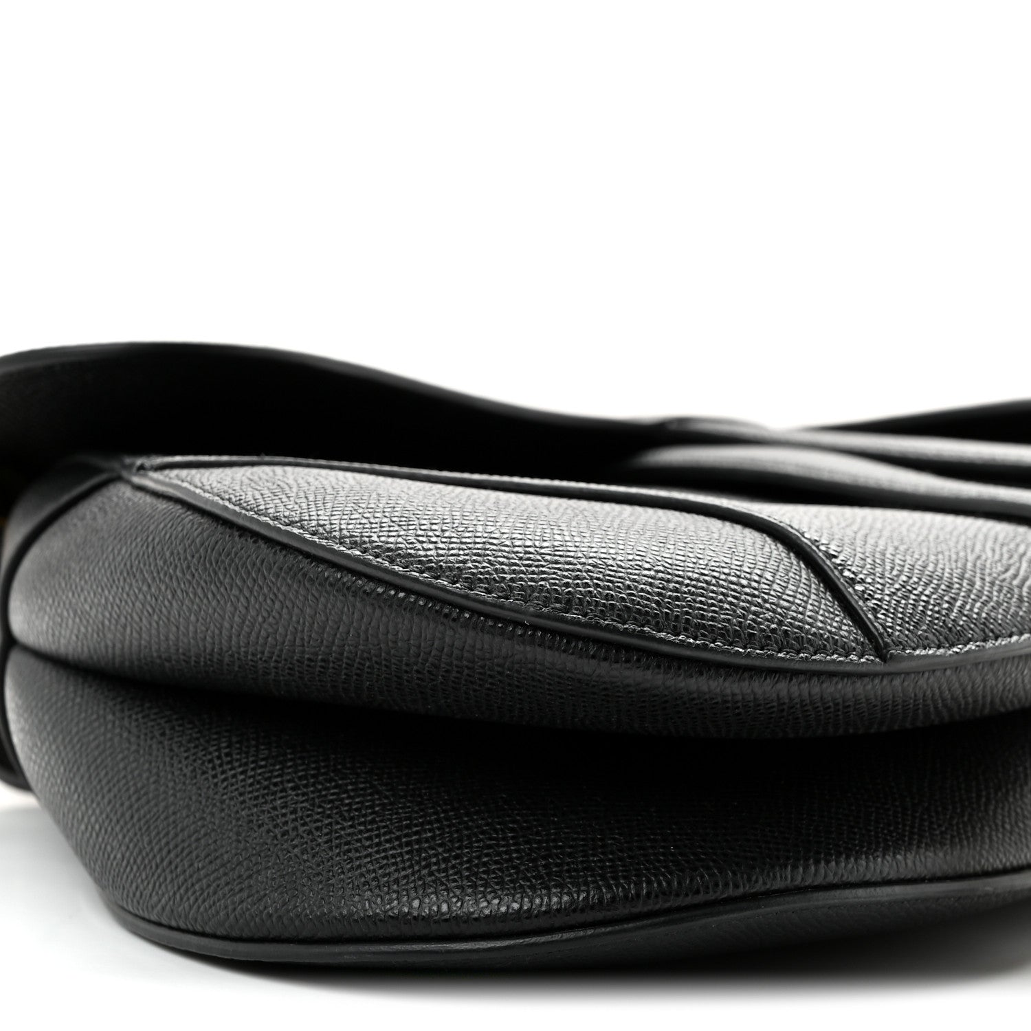 Christian Dior Grained Calfskin Saddle Bag With Strap Black 9 of 11