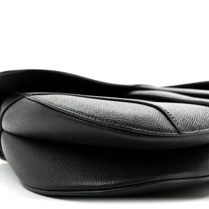 Christian Dior Grained Calfskin Saddle Bag With Strap Black 9 of 11