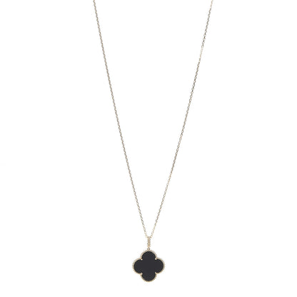 Van Cleef & Arpels 18K Yellow Gold Black Onyx Magic Alhambra Pendant Necklace 1 of 7