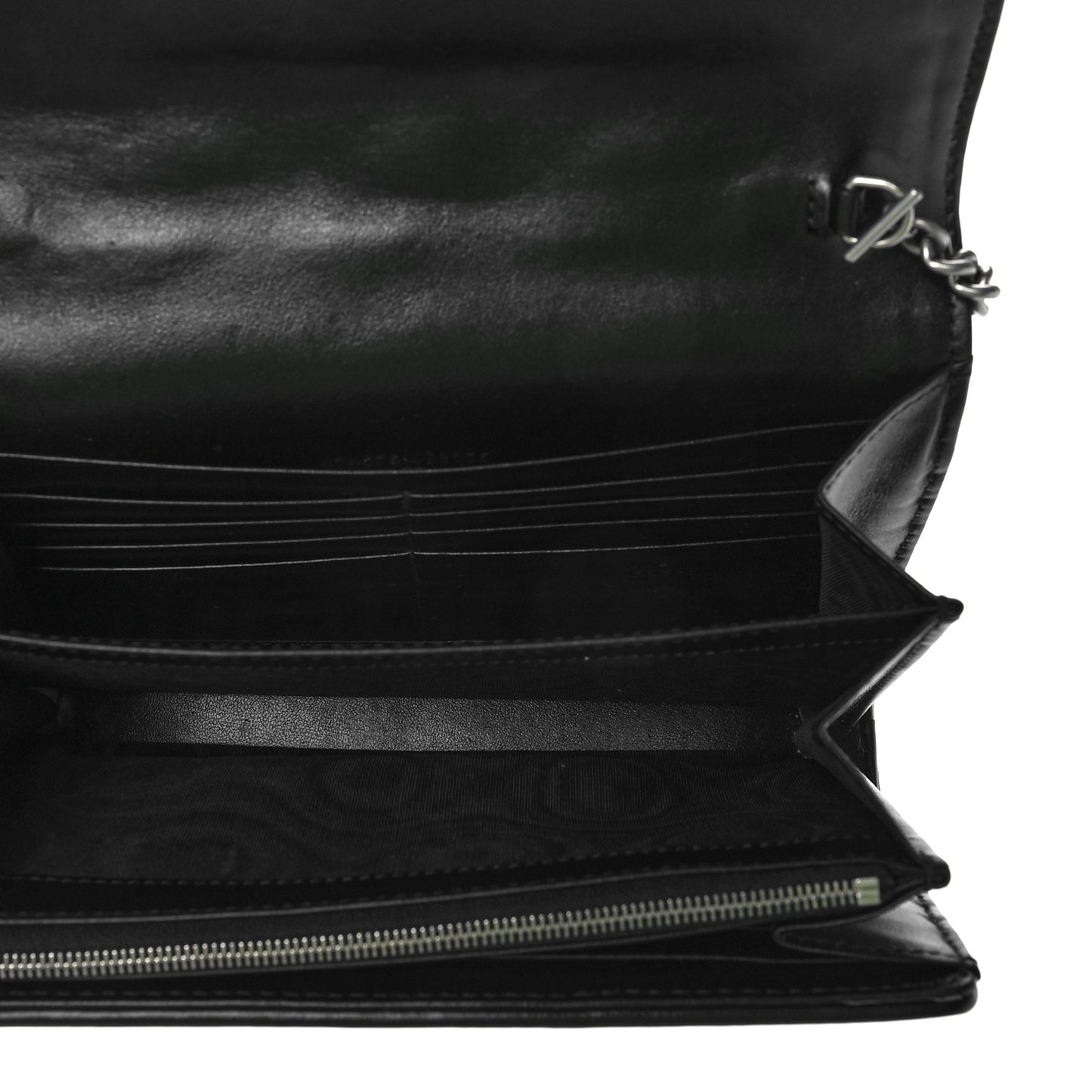Calfskin Matelasse Aria GG Marmont Chain Wallet Black
