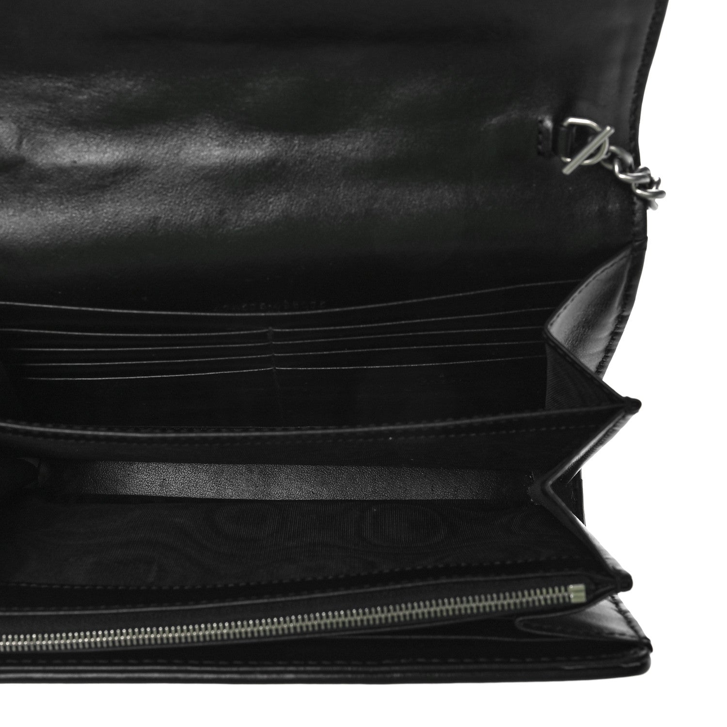 Gucci Calfskin Matelasse Aria GG Marmont Chain Wallet Black 5 of 10