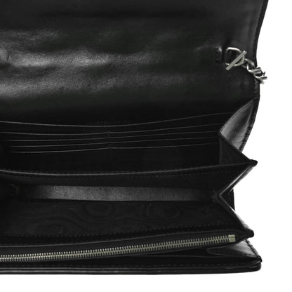 Gucci Calfskin Matelasse Aria GG Marmont Chain Wallet Black 5 of 10