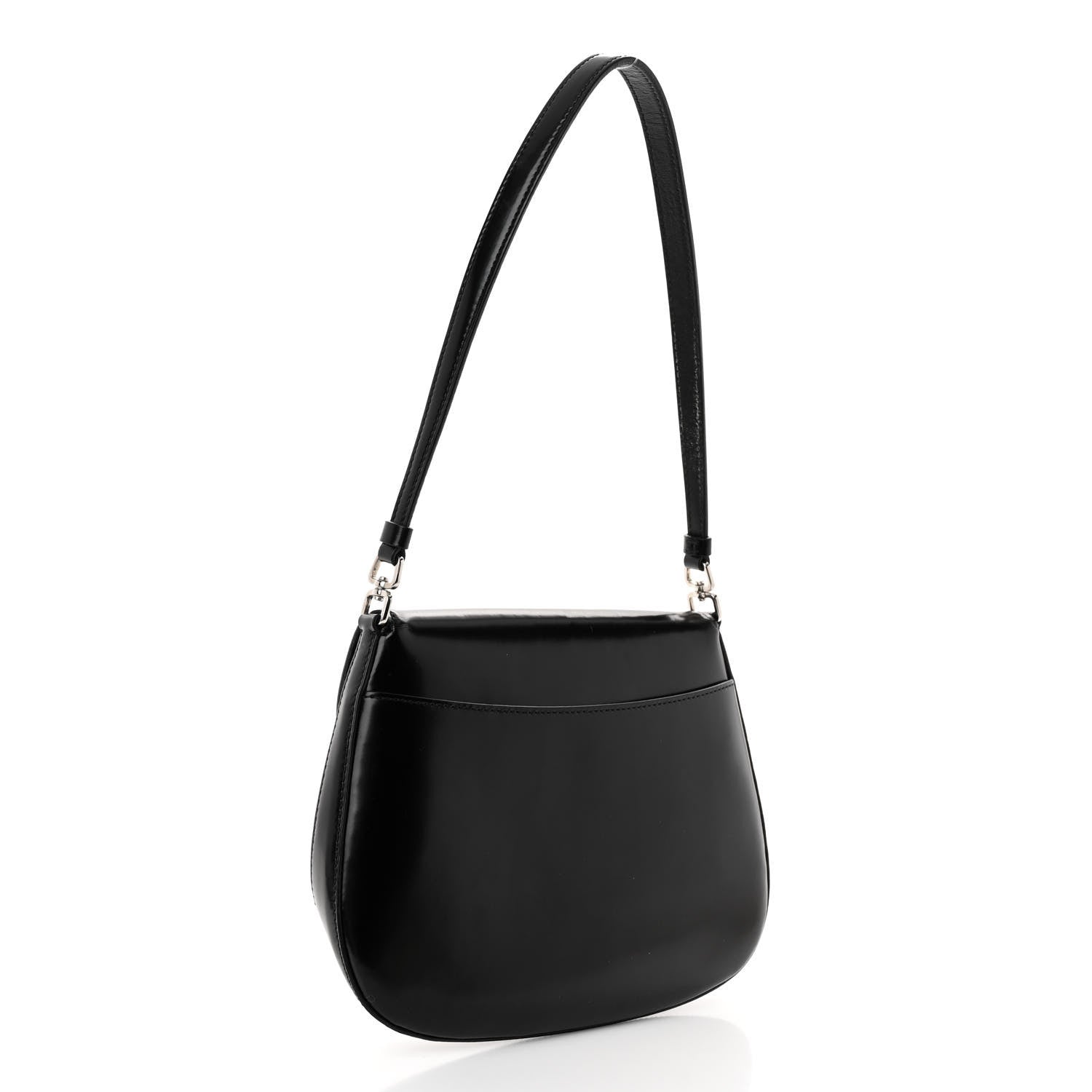 Prada Spazzolato Cleo Flap Shoulder Bag Black 3 of 11