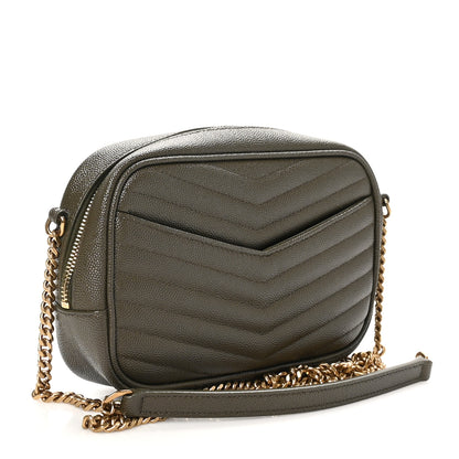 Saint Laurent Grain De Poudre Matelasse Monogram Mini Lou Camera Bag Dark Latte 2 of 11