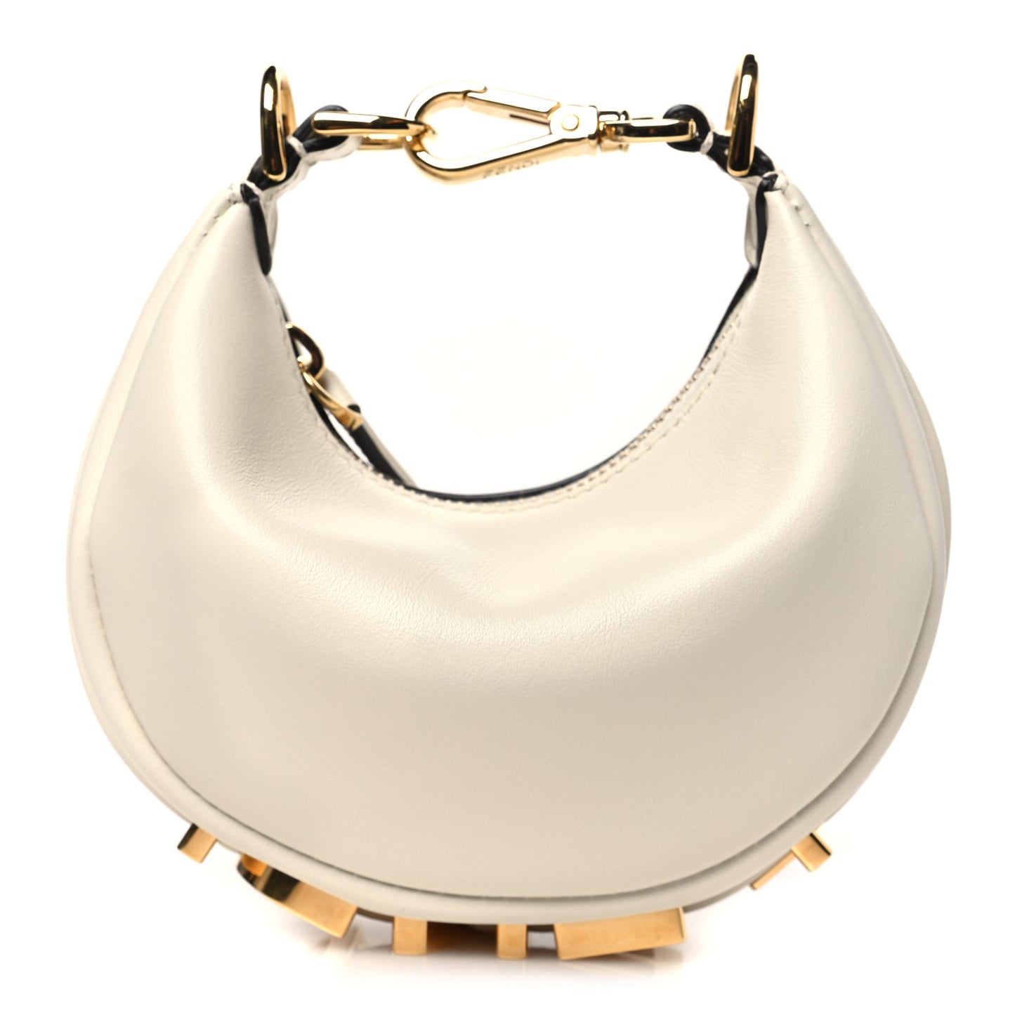 Vitello Grace Matte Nano Fendigraphy Hobo Charm White Ice