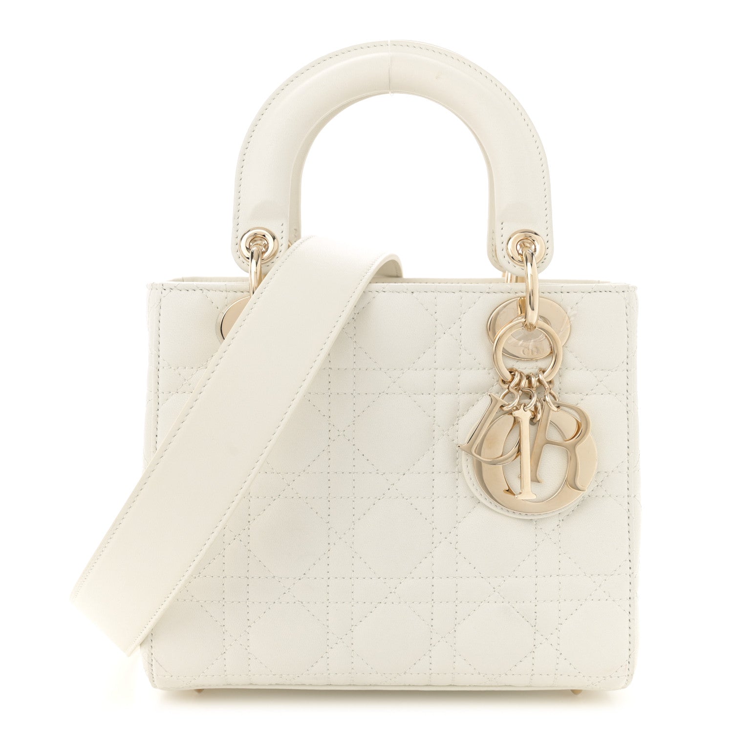 Christian Dior Lambskin Cannage Small My ABCDior Lady Dior White 1 of 15