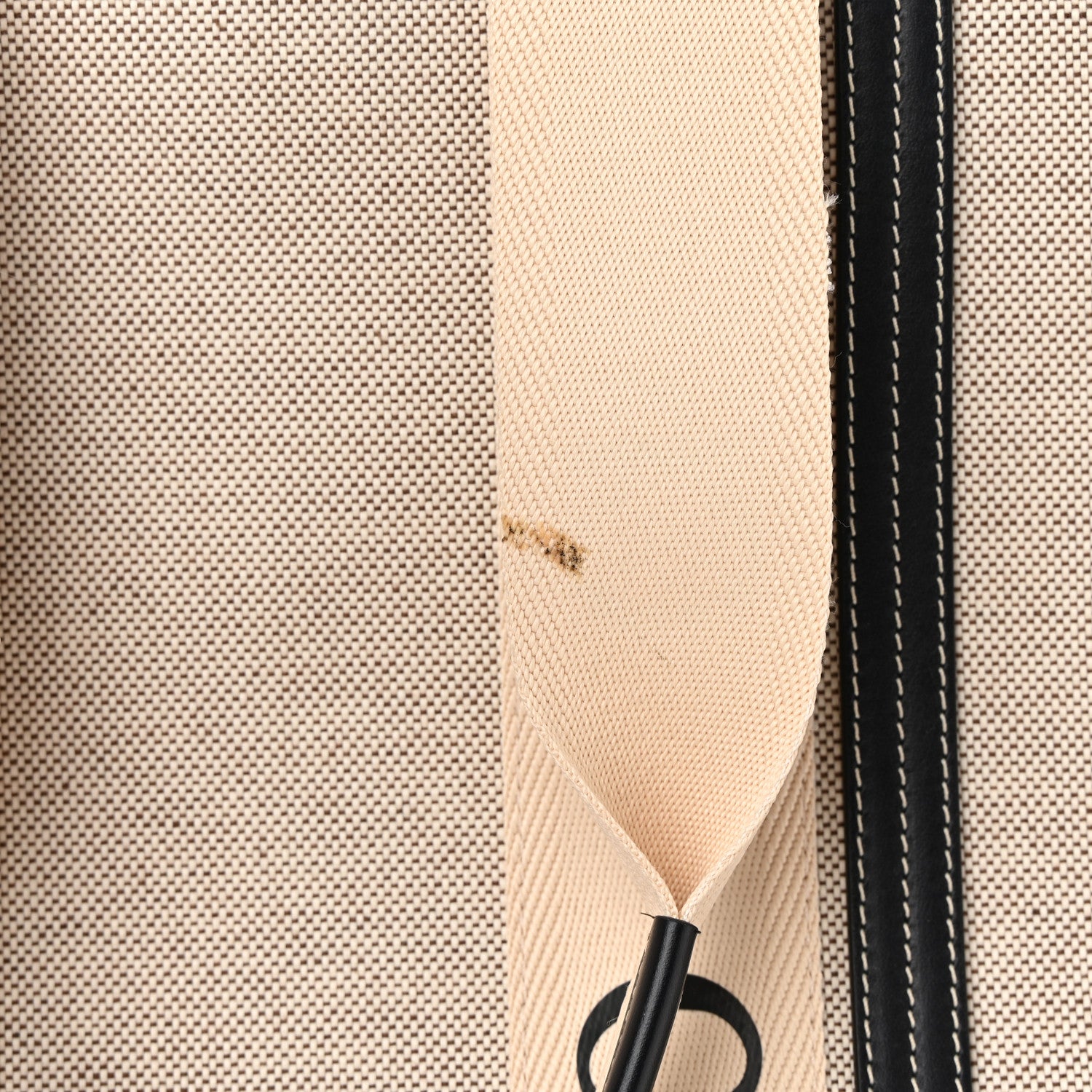 Chloe Cotton Calfskin Large Woody Ribbon Tote White Black 12 of 15