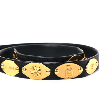 Chanel Metal Calfskin Clover Belt 85 34 Gold 8 of 8