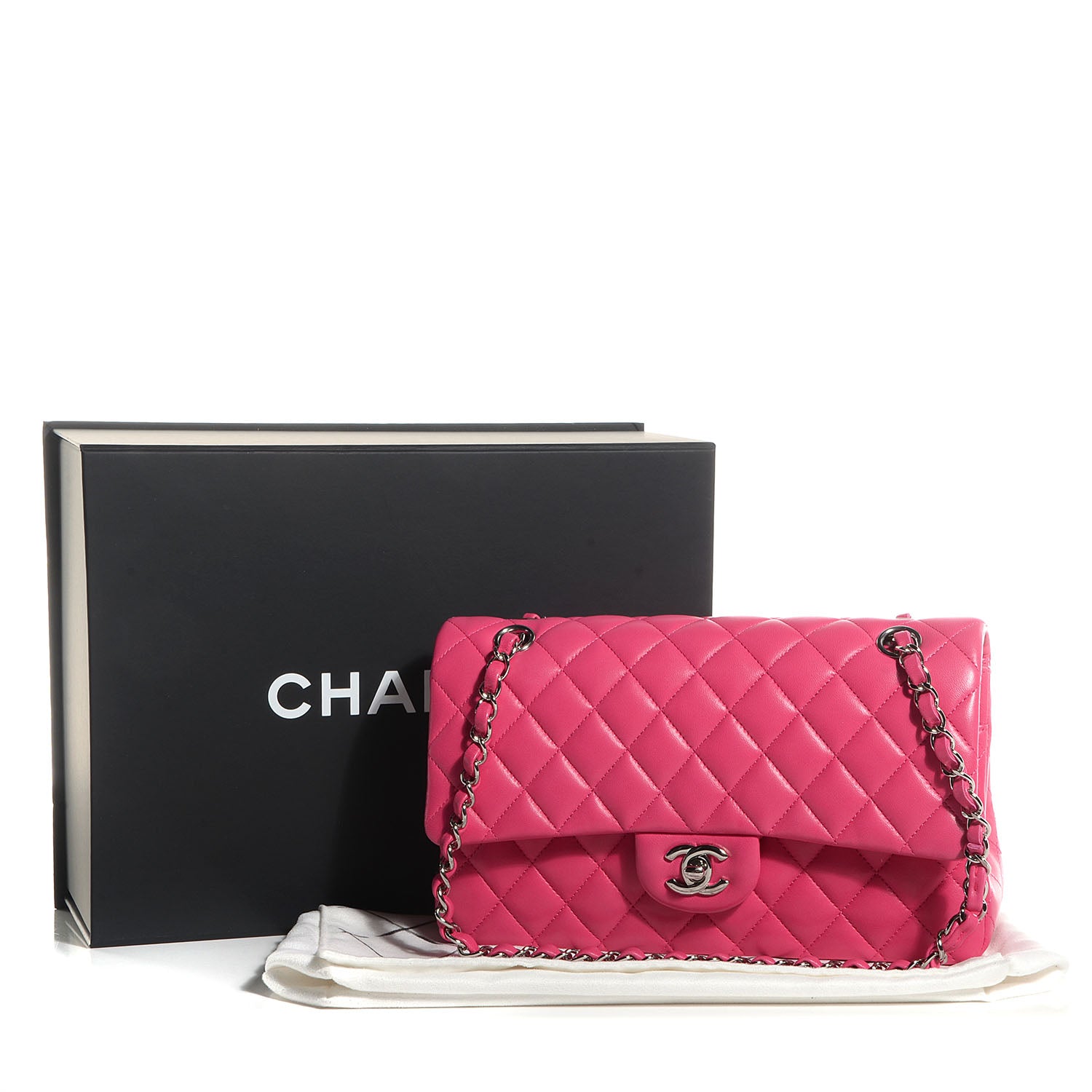 Chanel Lambskin Medium Double Flap Dark Pink 9 of 9