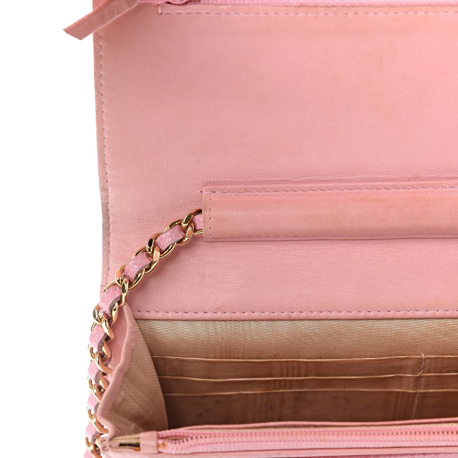Chanel Caviar Timeless CC Wallet On Chain WOC Pink 12 of 14