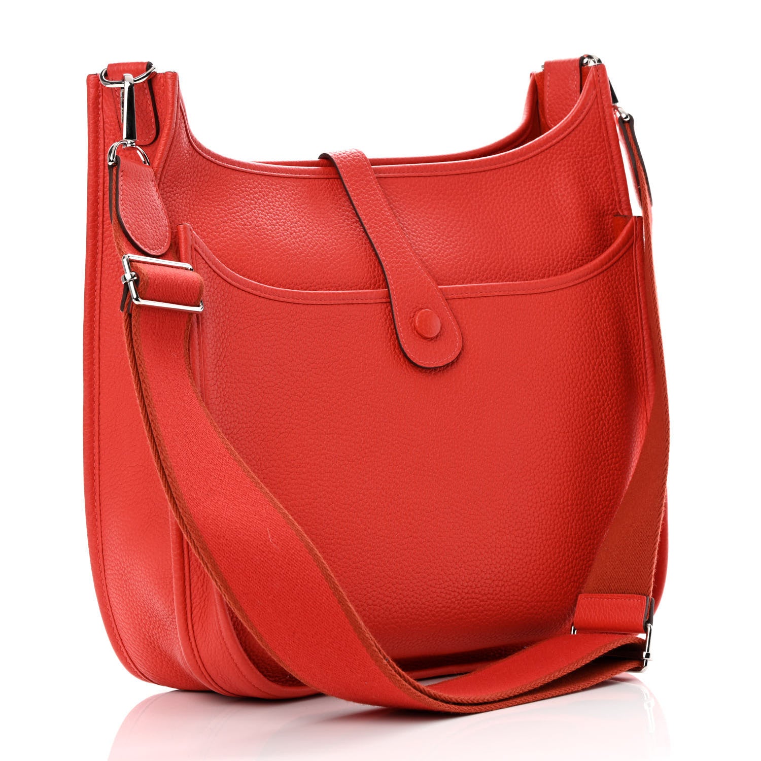 Hermes Taurillon Clemence Amazone Evelyne III GM Rouge Pivoine 2 of 12