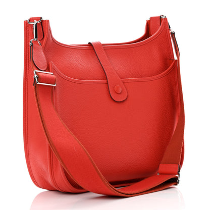 Hermes Taurillon Clemence Amazone Evelyne III GM Rouge Pivoine 2 of 12
