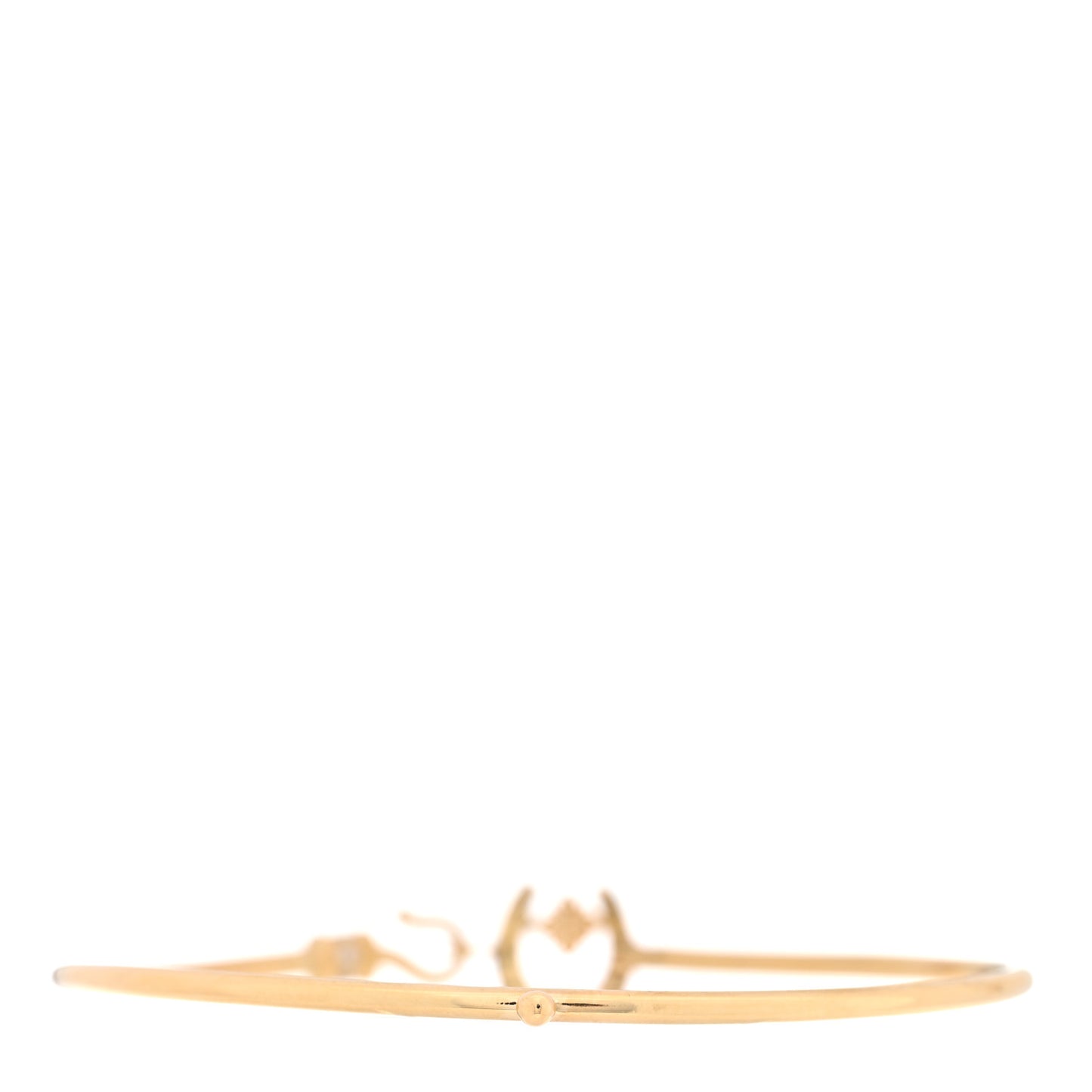 18K Yellow Gold Diamond Horseshoe Bangle Bracelet