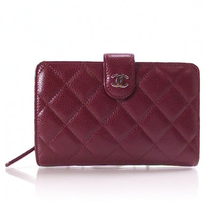 Chanel Caviar L-Zip Pocket Wallet Maroon 1 of 10