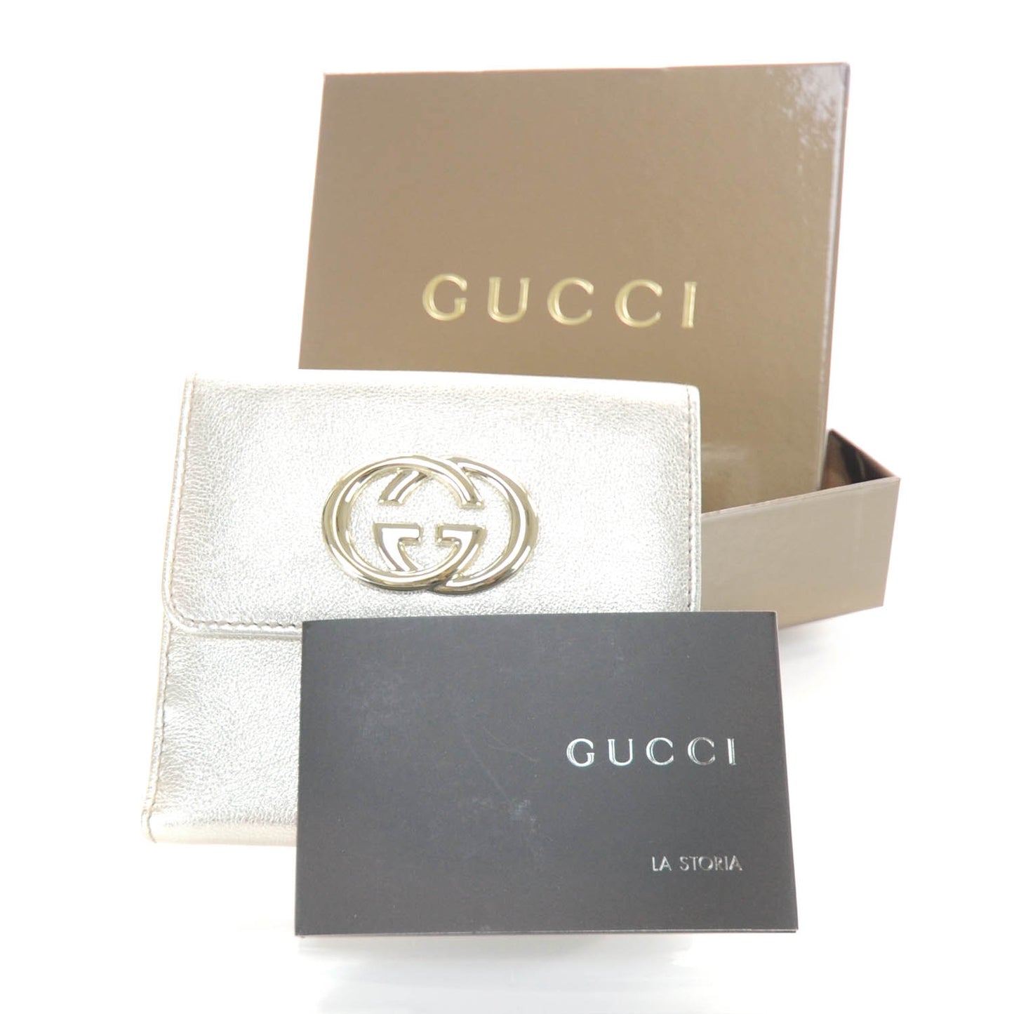 Leather Compact Britt Wallet Metallic