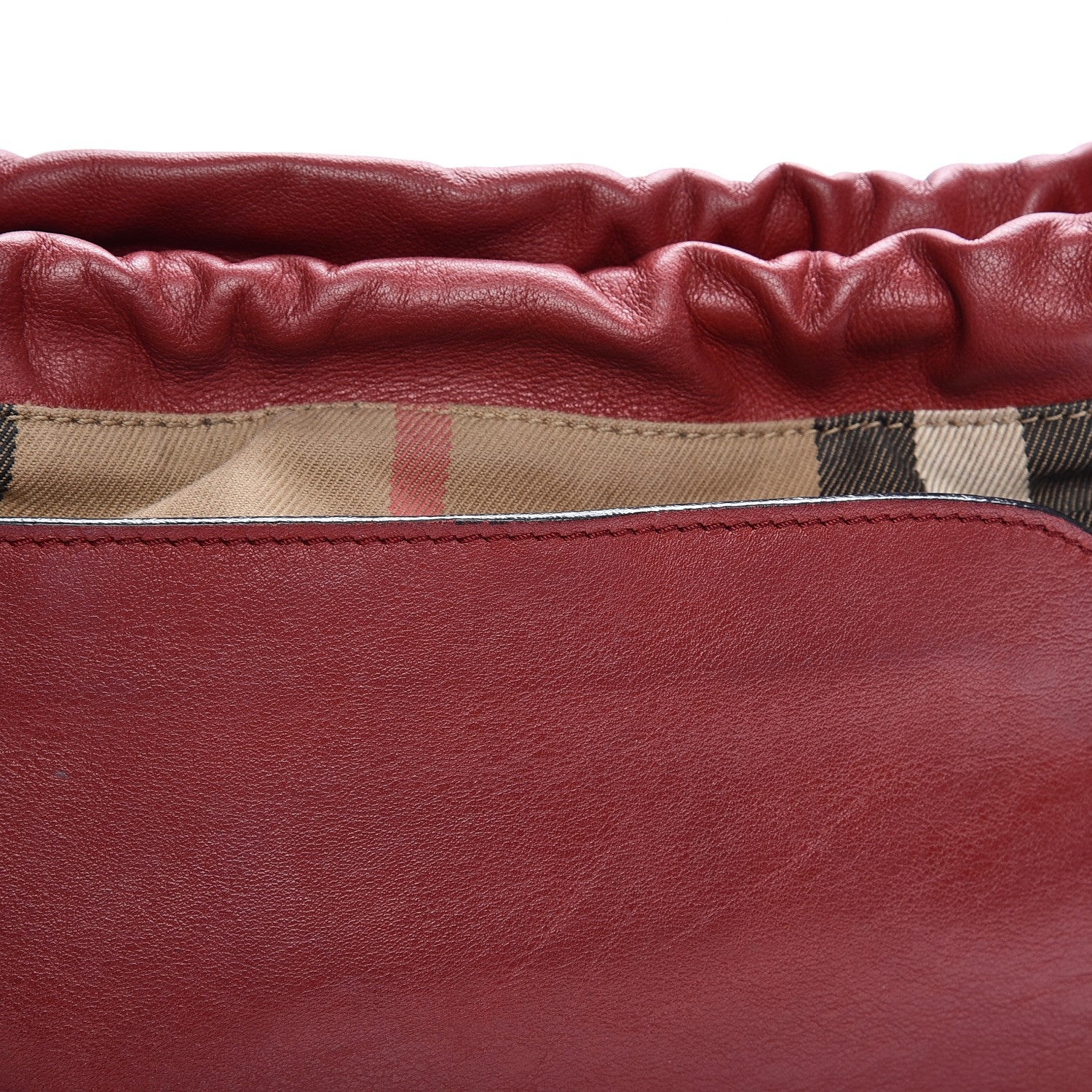 Burberry Calfskin House Check Little Crush Military Red 10 of 14