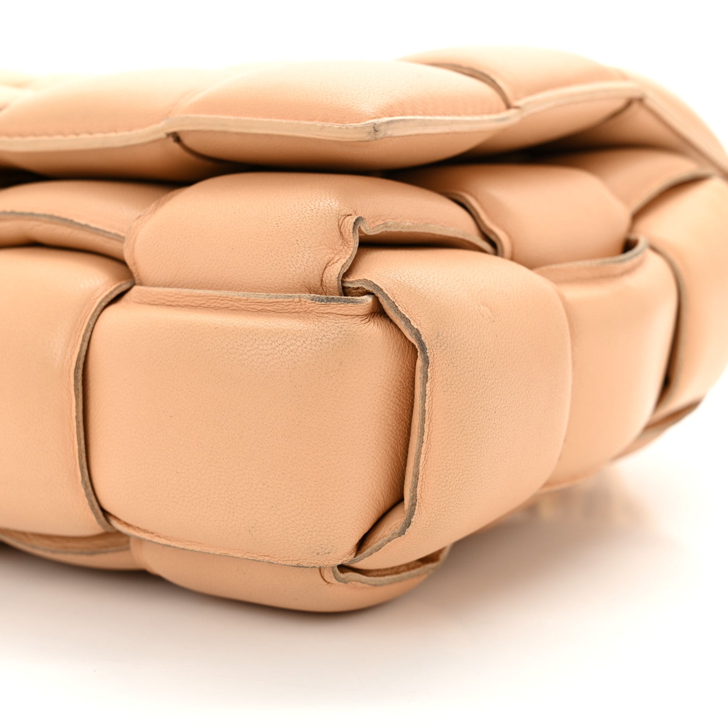 Bottega Veneta Lambskin Maxi Intreccio Padded Chain Cassette Crossbody Bag Almond 10 of 13
