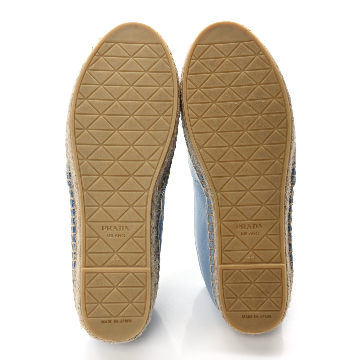 Nappa Triangle Logo Espadrilles 37 Celeste