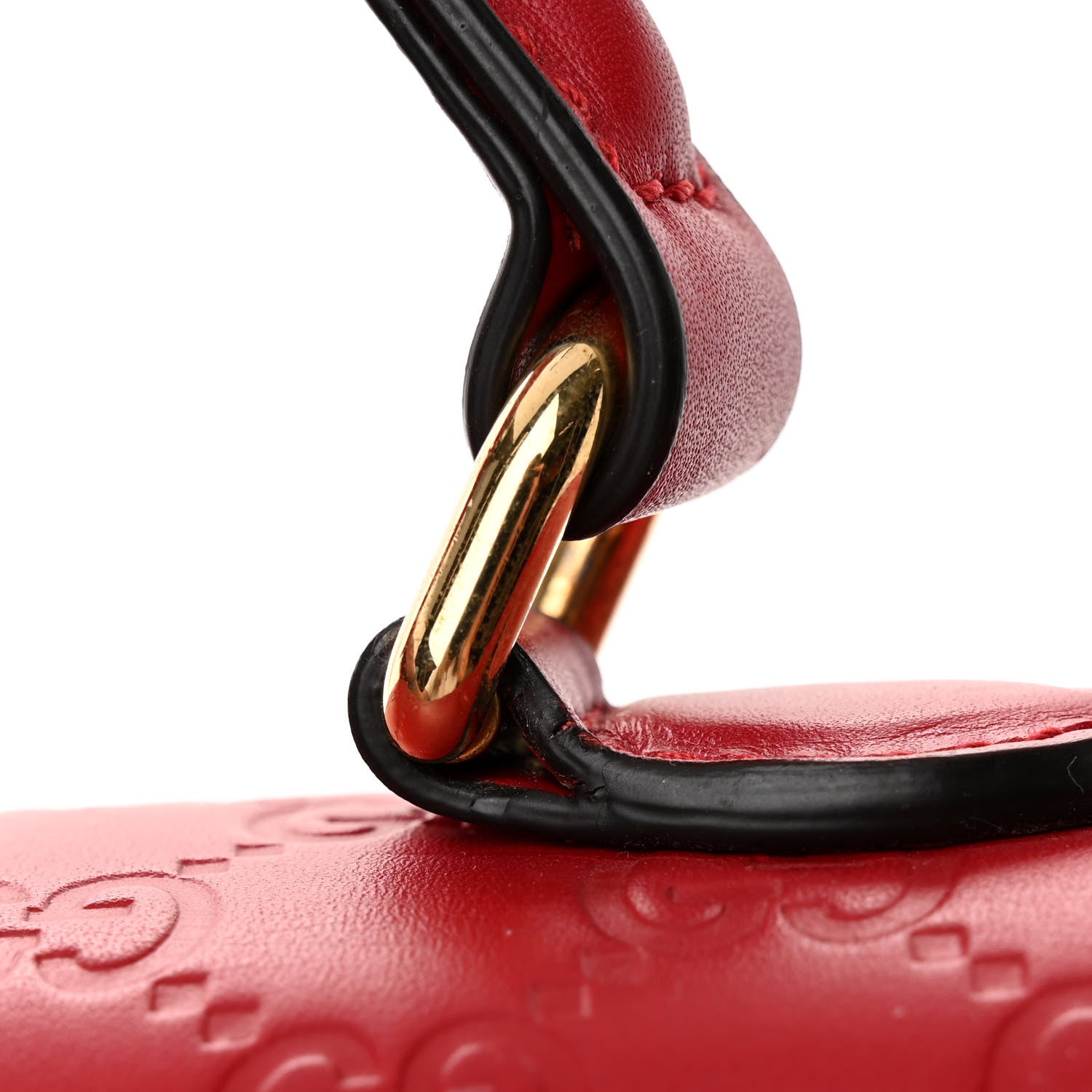 Gucci Guccissima Signature Small Padlock Top Handle Bag Hibiscus Red 6 of 11
