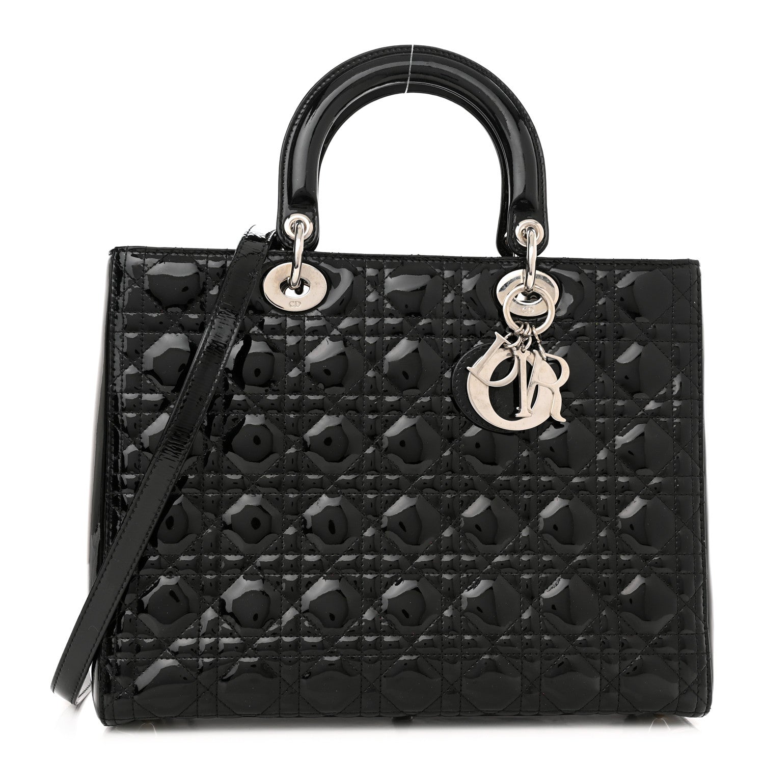 Christian Dior Patent Cannage Large Lady Dior Black 1 of 10