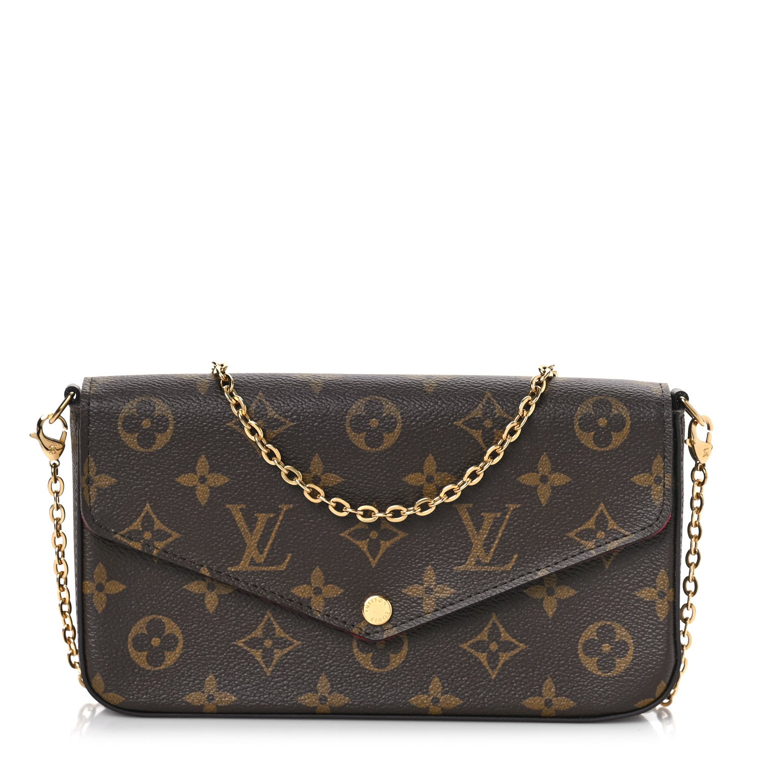 Louis Vuitton Monogram Pochette Felicie Chain Wallet Fuchsia 3 of 11