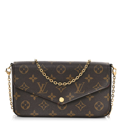 Louis Vuitton Monogram Pochette Felicie Chain Wallet Fuchsia 3 of 11