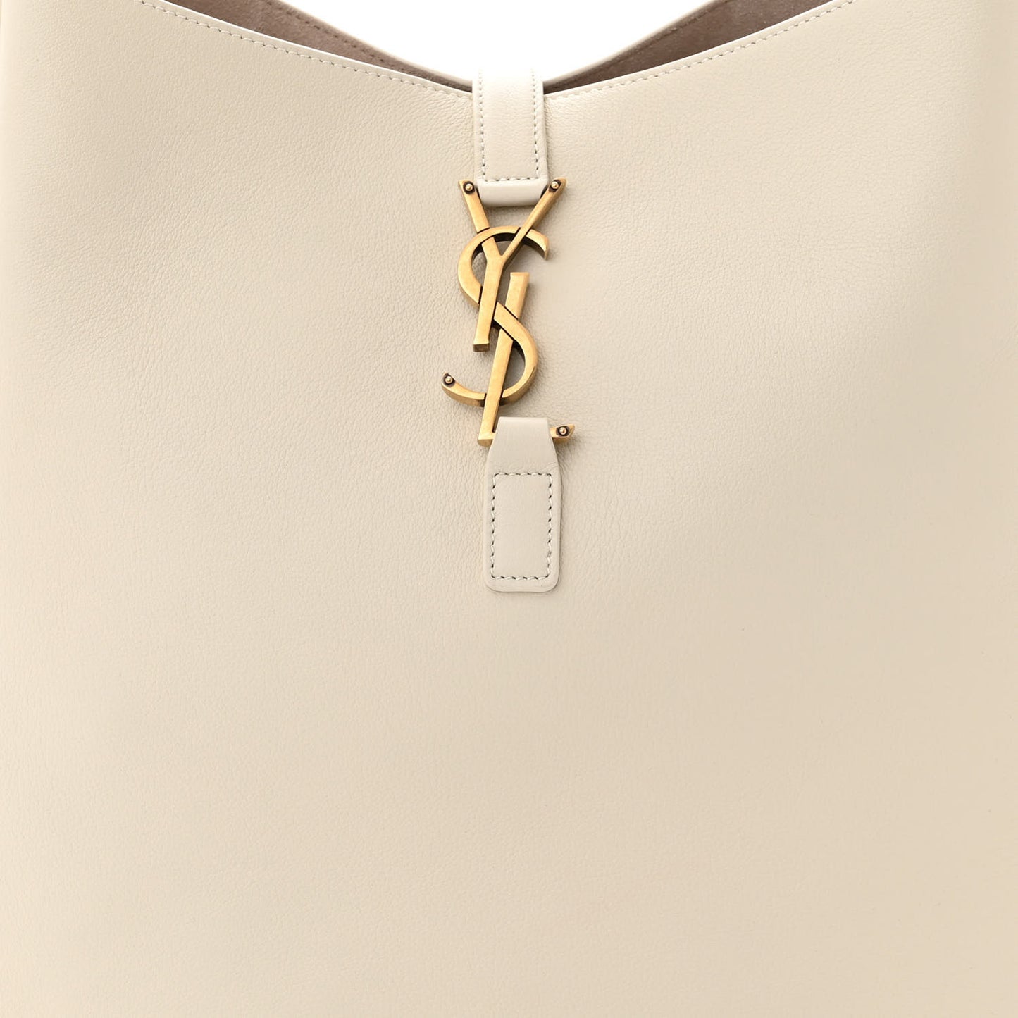 SAINT LAURENT Smooth Calfskin Large Le 5 A 7 Soft Hobo Blanc Vintage