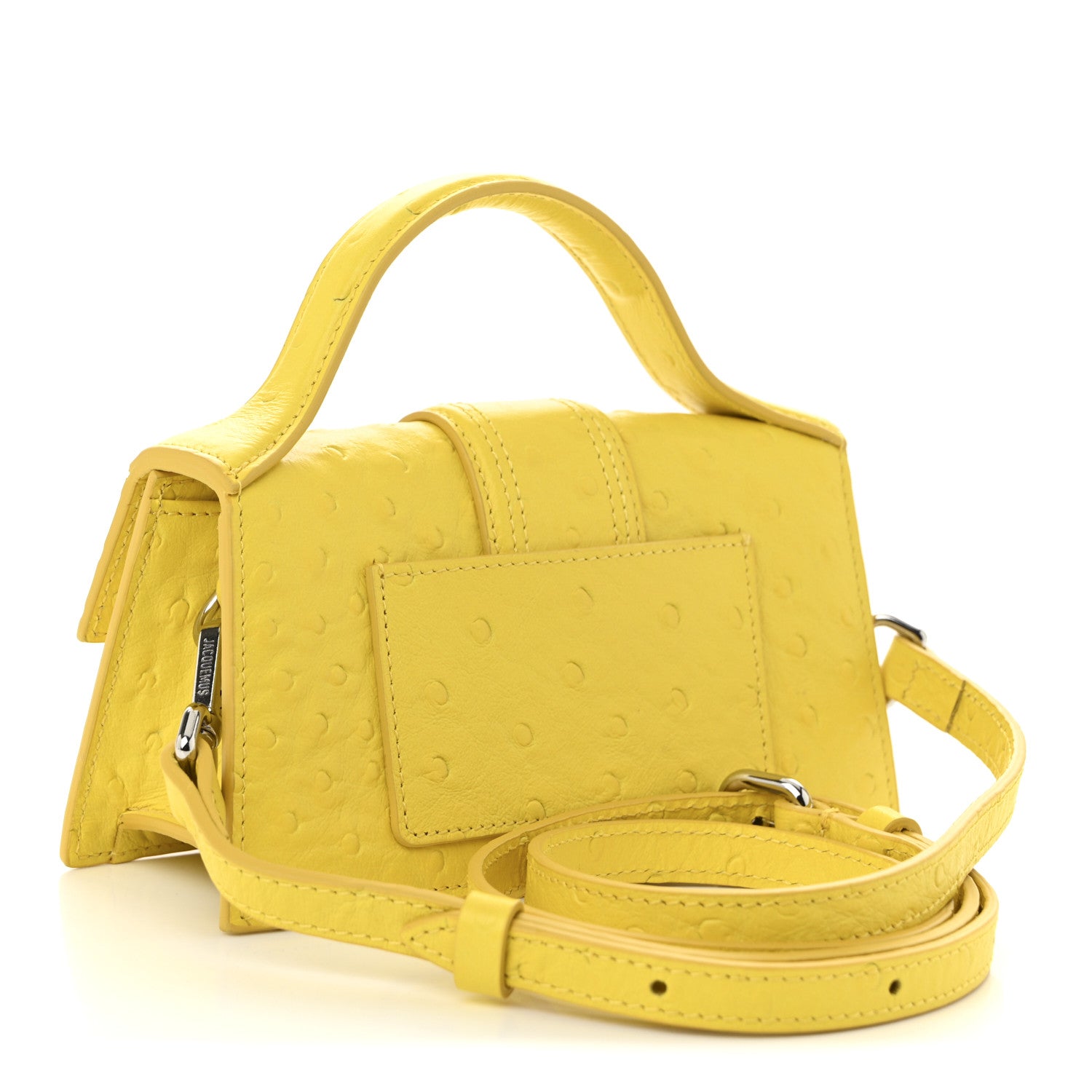 Jacquemus Calfskin Ostrich Embossed Le Bambino Yellow 1761777