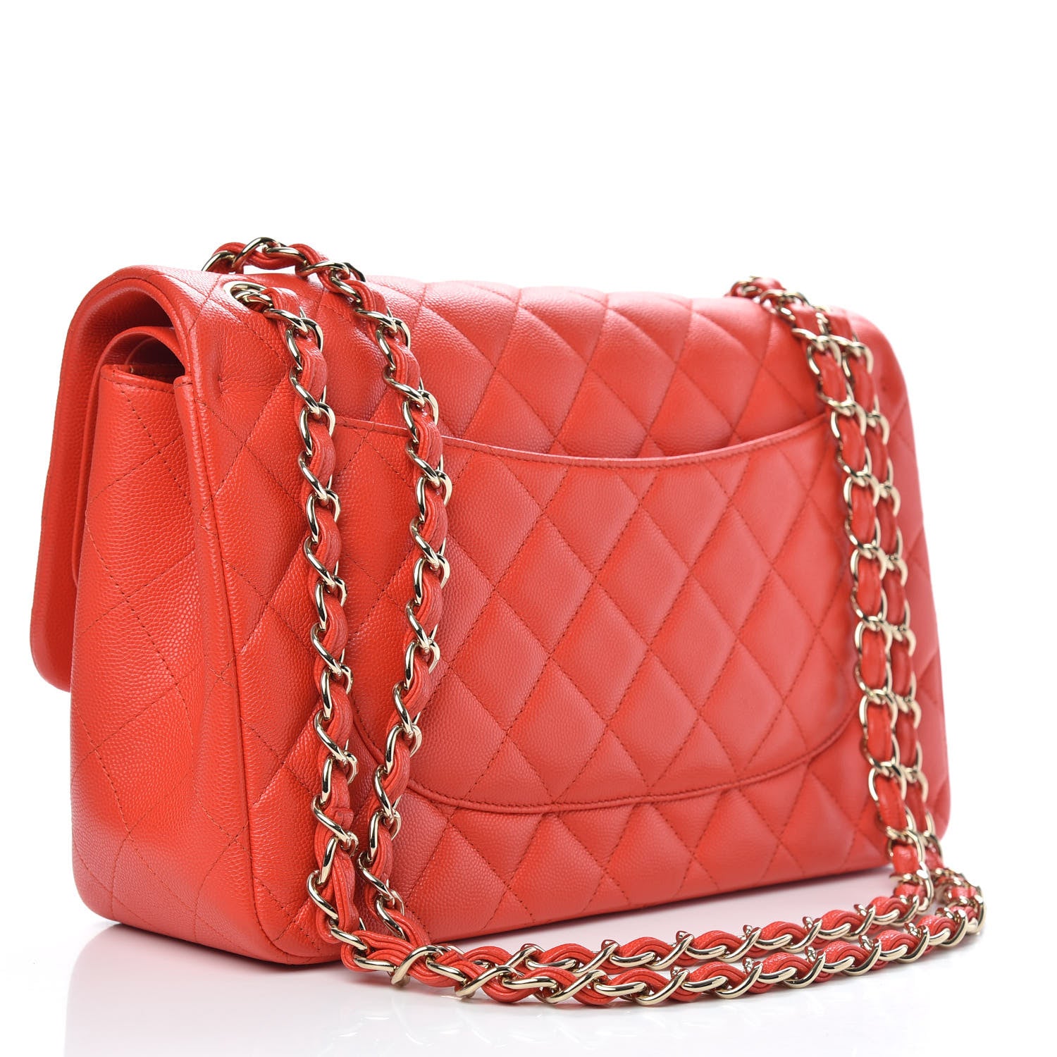 Chanel Caviar Quilted Jumbo Double Flap Red 4 of 11