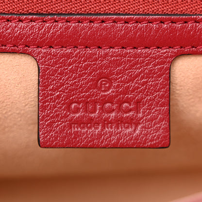 Gucci Vintage Effect Calfskin Matelasse Diagonal Small Torchon GG Marmont Shoulder Bag Black Romantic Cherry 6 of 13