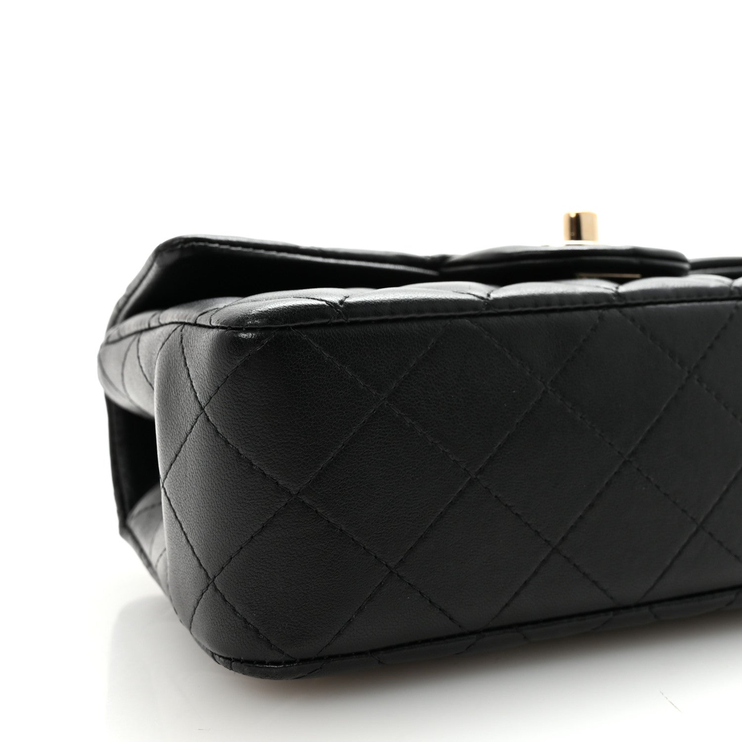 Chanel Lambskin Quilted Mini Top Handle Rectangular Flap Black 9 of 10