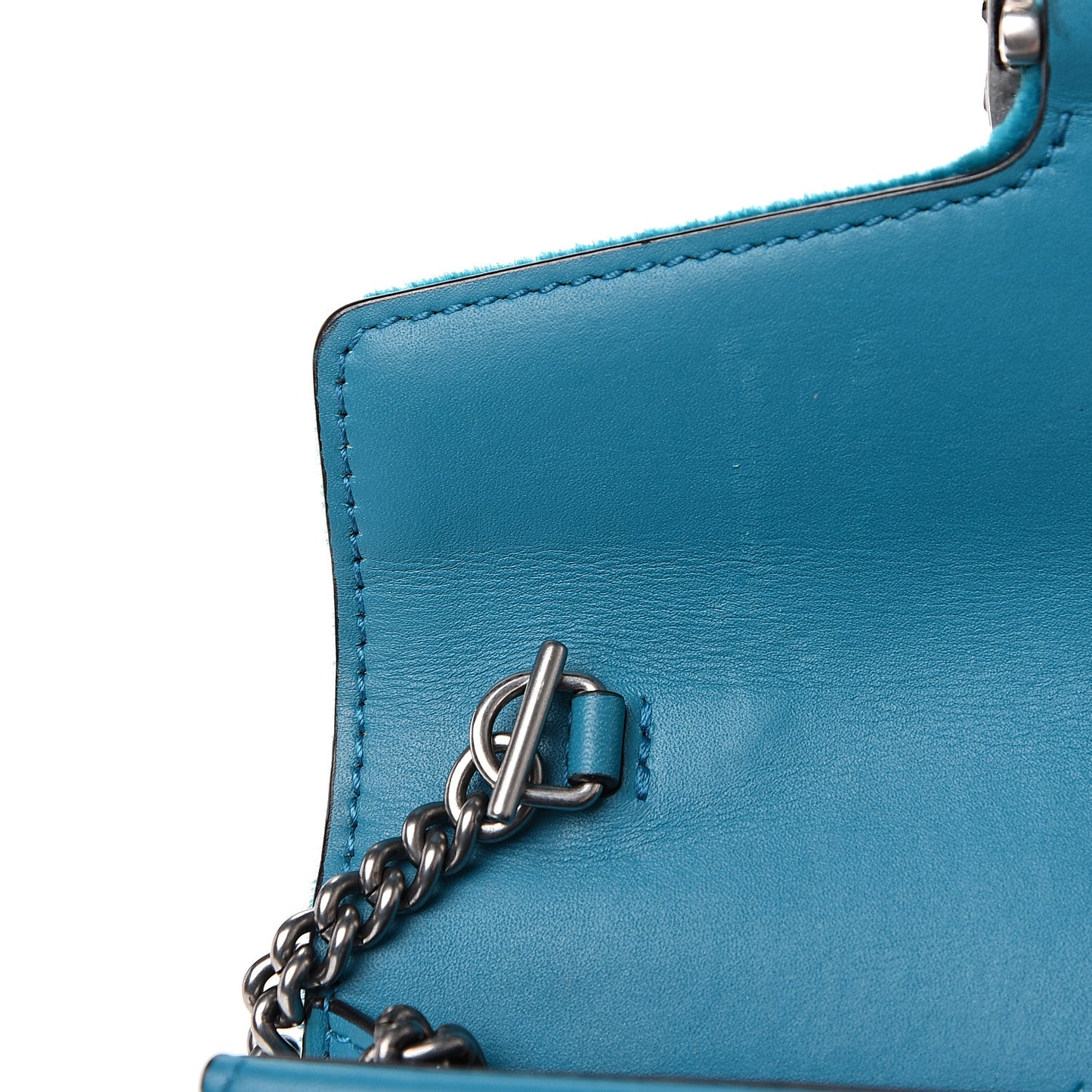 Velvet Super Mini Dionysus Shoulder Bag Pavone Cyan