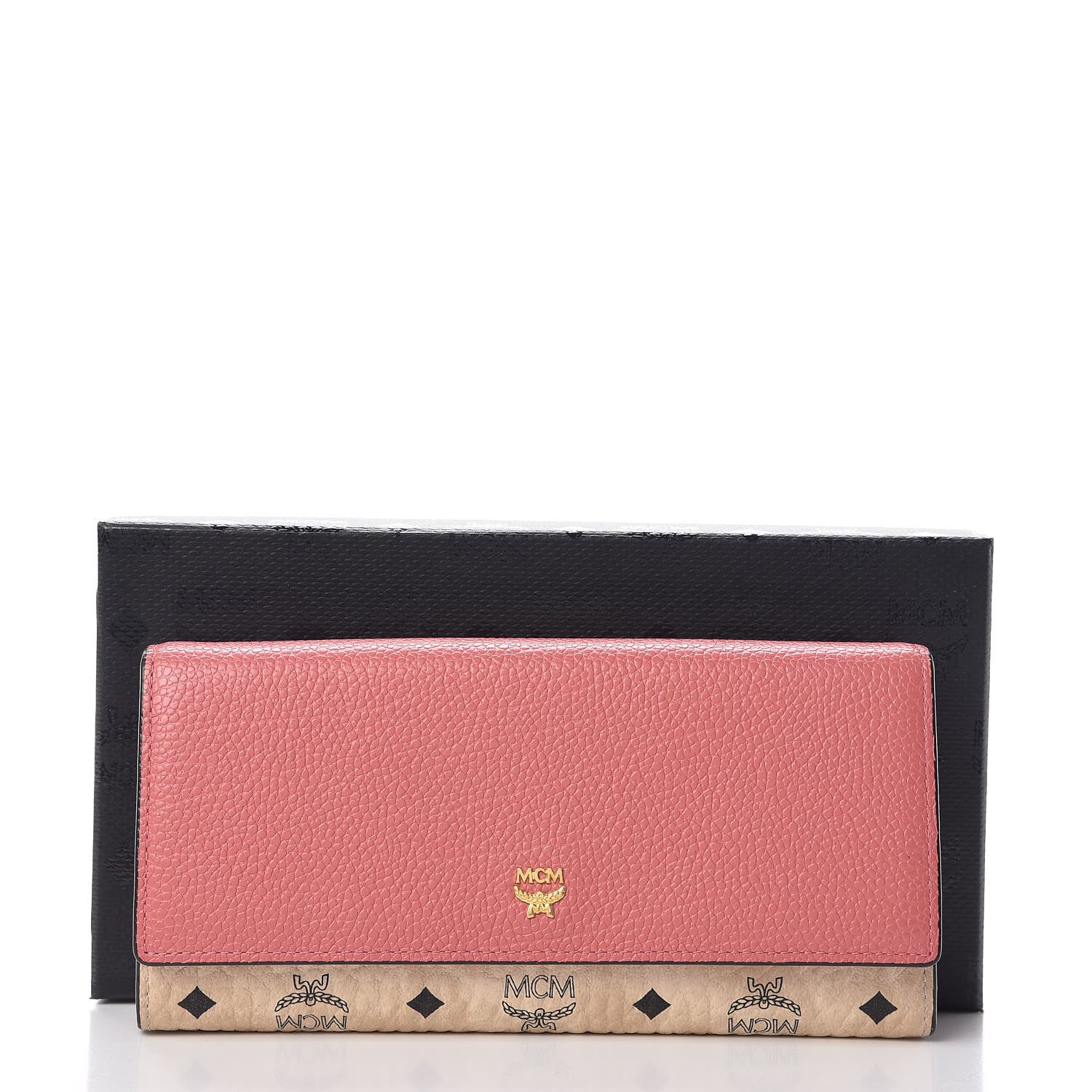 MCM Visetos Grained Calfskin Corina Two Fold Wallet Pink 9 of 9