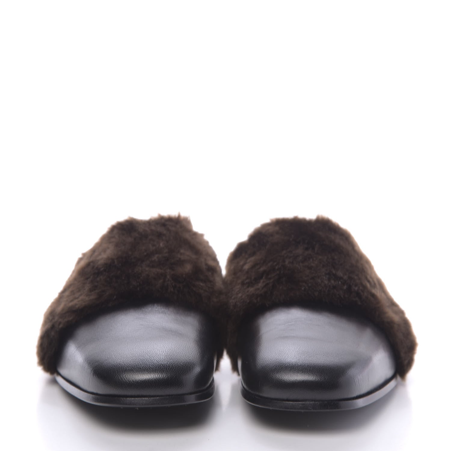 Gucci Malaga Kid Faux Fur Mens Lawrence Slippers 8 Black 2 of 10