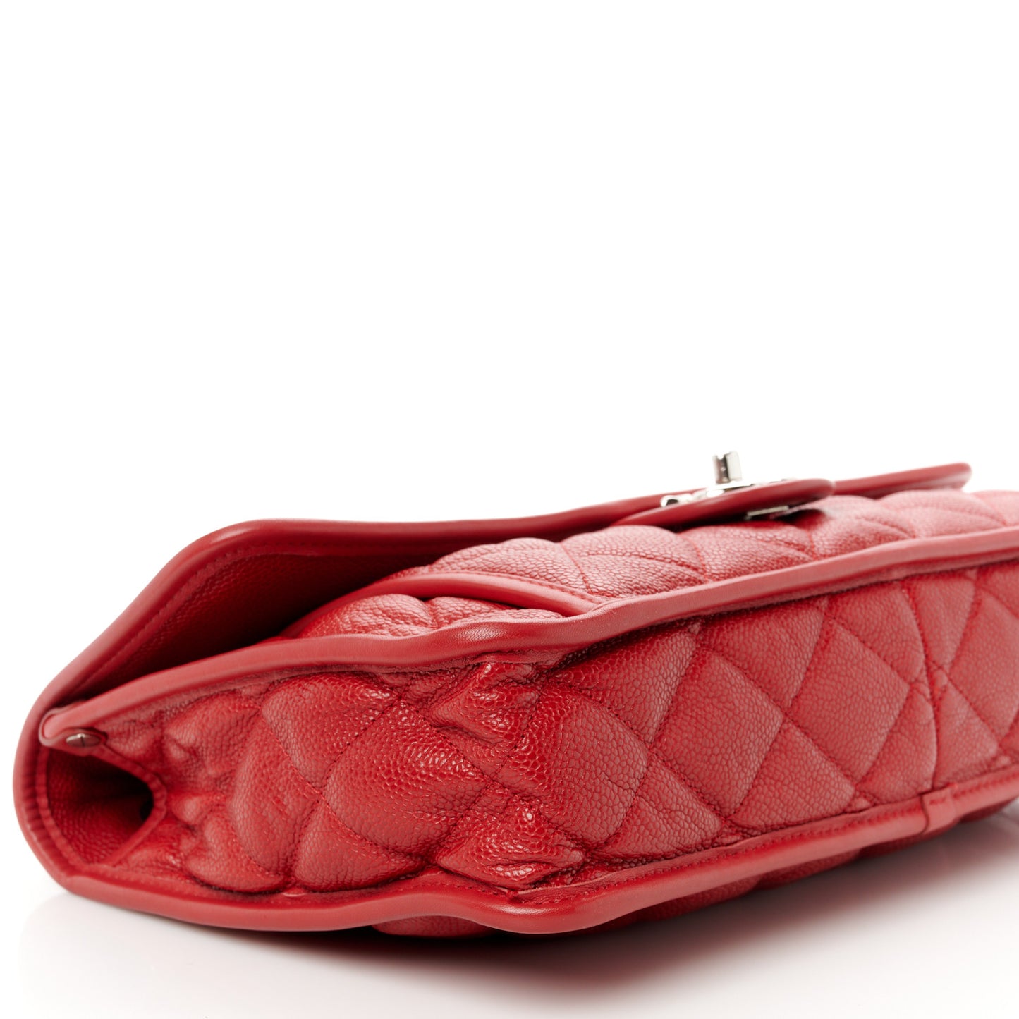 Caviar Quilted Medium French Riviera Flap Red